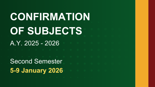 Confirmation of Subjects for Second Semester, AY 2025-2026